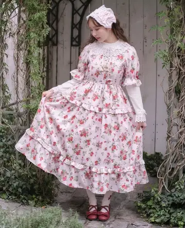 axes femme kawaii 클래식 베리 원피스 핑크