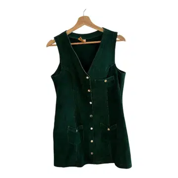 Vintage Leather Vest Dark Green