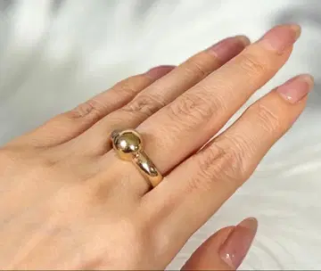 hpfrance 골드 컬러 볼 모티브 반지 19호