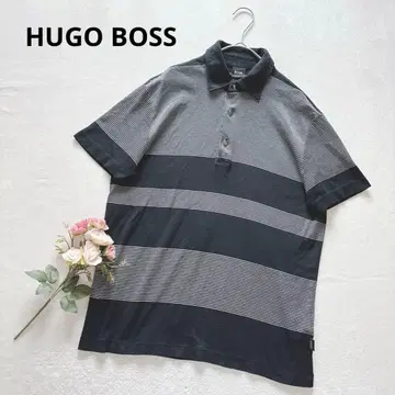 휴고보스 HUGO BOSS 피케 셔츠 보더 코튼 캐주얼 S