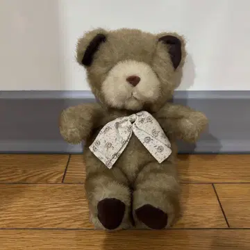 feerie 테디베어 꽃무늬 리본 봉제 인형 쇼와 레트로 빈티지