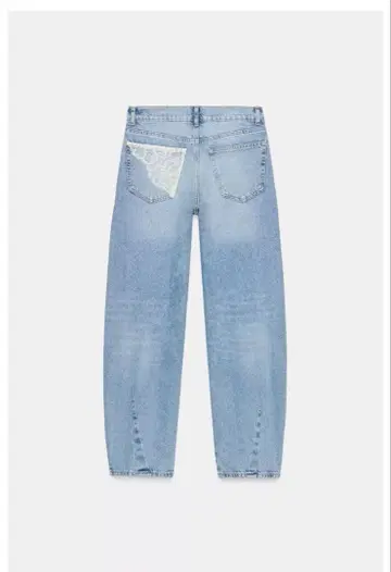 ZARA 데미지 가공 배기 레이스 데님 팬츠 34
