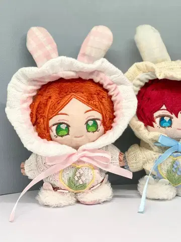 10~12cm 토끼 귀 드레스 화이트 솜인형 옷 이츠누이 앙스타