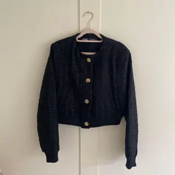 ZARA 노카라 자켓 블랙 골드 버튼