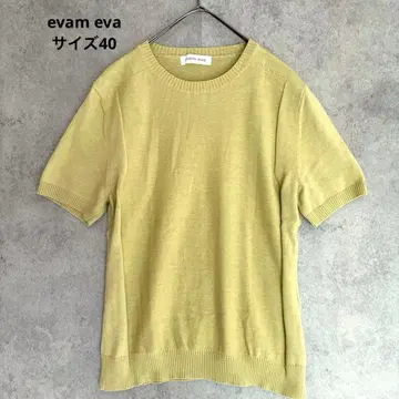 evam eva 실크 혼방 썸머 니트 반팔 일본제 40 크루넥