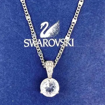 SWAROVSKI 스와로브스키 라운드 컷 크리스탈 목걸이 택 포함
