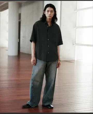WYM LIDNM GAUZE MESH CHECK H/S SHIRT