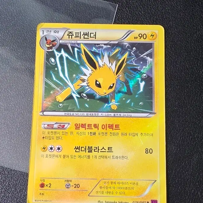 포켓몬 카드 쥬피썬더 R xy7 026
