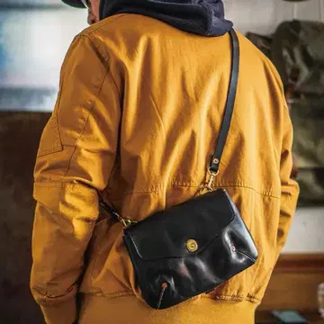 가죽 메신저 백 블랙 천연 가죽 숄더백 핸드메이드풍