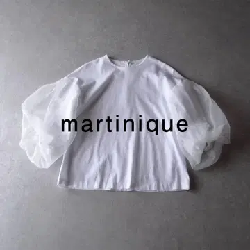 새상품급 마르티니크 1만 8천엔 오간자 소매 블라우스 martinique