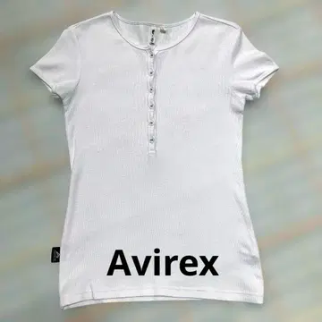 새상품급 AVIREX USA 화이트 헨리넥 T셔츠