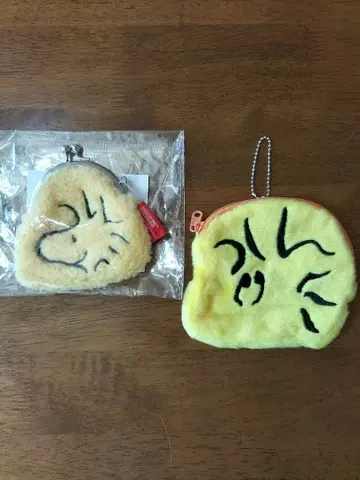 PEANUTS 스누피 우드스탁 가마구치 파우치 2세트