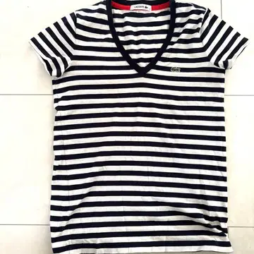 LACOSTE 보더 V넥 T셔츠 34