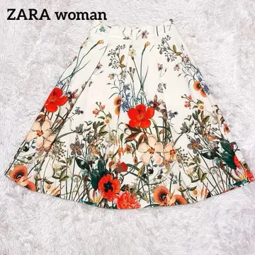 ZARA 자라 우먼 꽃무늬 보타니컬 플레어 스커트 무릎 아래 롱
