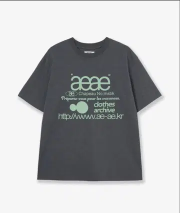 [ 선착순 ] aeae 그래픽 반팔 T셔츠 차콜 그레이