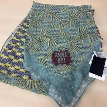 새상품 ANNA SUI 안나수이 실크 프티 스카프 손수건 G