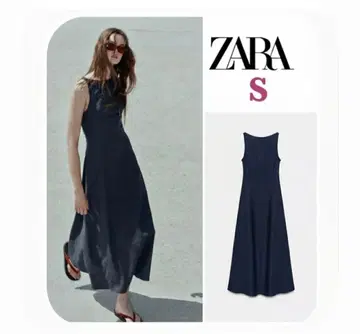 ZARA 린넨 오픈 백 미디 원피스 S