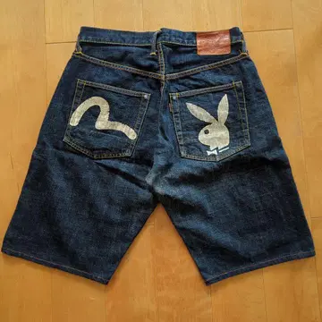 EVISU x Playboy 데님 숏팬츠 2001 W32