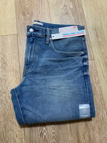 유니클로 셀비지 슬림핏 스트레이트 청바지 W33 UNIQLO 연한