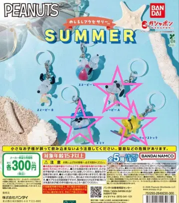 PEANUTS 메지루시 액세서리 SUMMER 가챠 3개