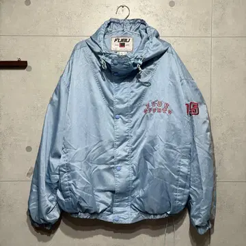 90s FUBU 양면 자수 라이트 블루 나일론 자켓 스케이터