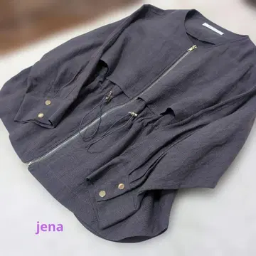 Jena 노카라 자켓 집업 린넨 100% 브라운