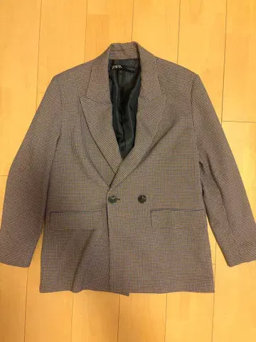 ZARA 테일러드 자켓 더블 체크 무늬