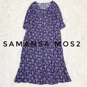 [ SamansaMos2 ] 플라워 프린트 원피스 핀턱 ap1778