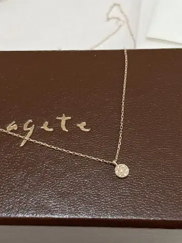 [agete] K10 파베 다이아몬드 목걸이 *.