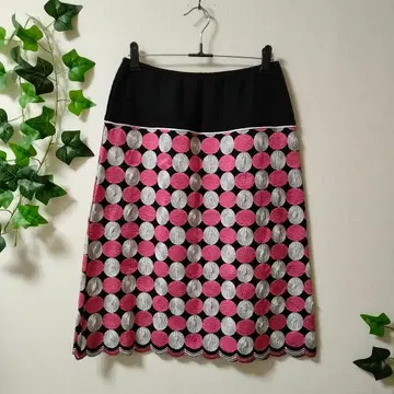 TSUMORI CHISATO 자수 도트 무늬 울 스커트 일본제