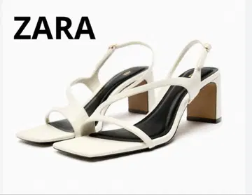 ZARA 가죽 블록 힐 샌들 미사용 새상품