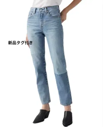 새상품 Levi's 프리미엄 스트레이트 데님 패치워크 라이트 블루 501