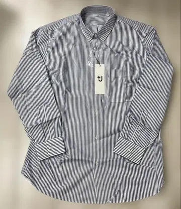 택 포함 미사용 새상품 UNIQLO +J 스트라이프 셔츠 긴팔 L 사이즈