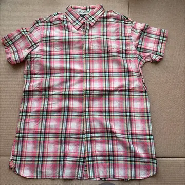 TOMMY HILFIGER 체크 무늬 반팔 셔츠 XL