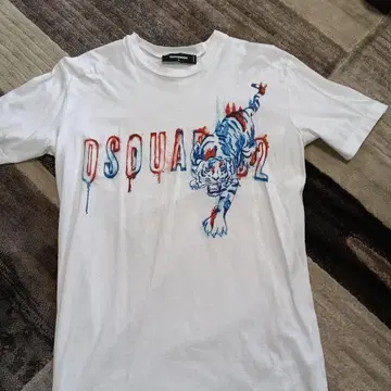 DSQUARED2 타이거 프린트 티셔츠 화이트 S
