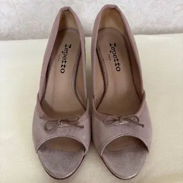 repetto 레페토 오픈토 펌프스 37.5 반짝이는 옅은 핑크색