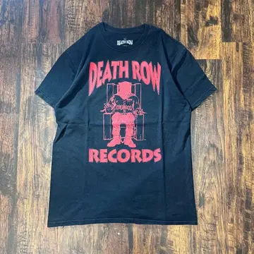 Death Row Records T셔츠 블랙 L 구제 의류 아메카지