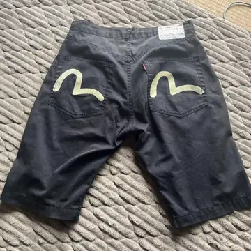 EVISU 숏팬츠 하프 팬츠 블랙