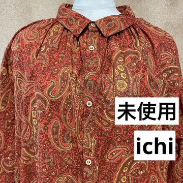미사용 ichi 페이즐리 무늬 원피스 브라운 F