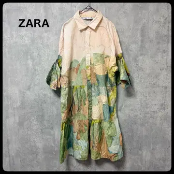 ZARA 자라 올 패턴 셔츠 원피스 XL 사이즈 그린 계열