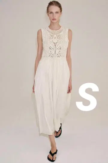 ZARA 자라 자수 장식 미디 원피스 ZW 컬렉션 S