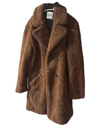 [새상품급] ZARA 자라 테디베어 보아 코트 푸들 더블 브레스트