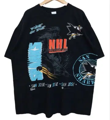 VINTAGE 산호세 샤크스 NHL USA제 T셔츠 XL