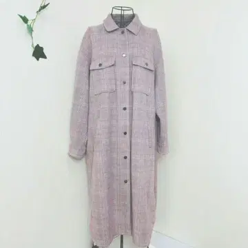 자라 ZARA 체크 무늬 롱 원피스 메탈 버튼 핑크 계열
