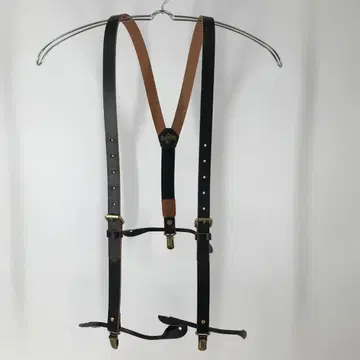 Schott 서스펜더 블랙 가죽