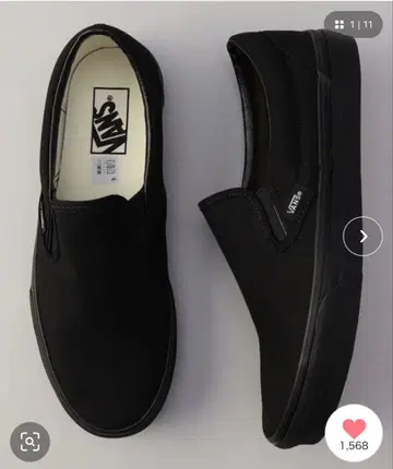 VANS 클래식 슬립온 블랙 슬립온 28cm