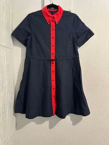 KATE SPADE SATURDAY 셔츠 원피스 바이컬러 반팔