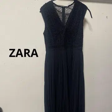 ZARA 슬리브리스 올인원 블랙 플리츠 레트로 S 사이즈