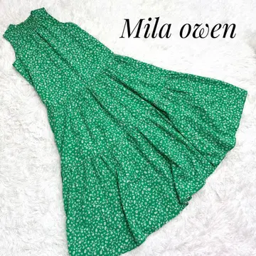 [ 새상품급 ] Mila Owen 플로럴 셔링 넥 민소매 원피스