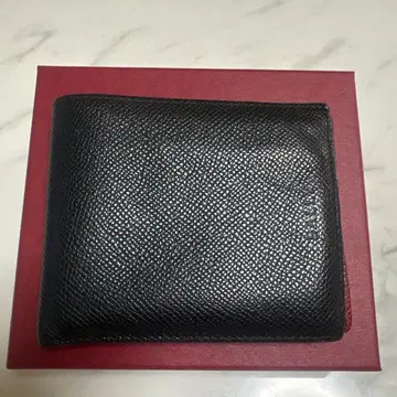 BALLY 이단 접이식 지갑 블랙 레드